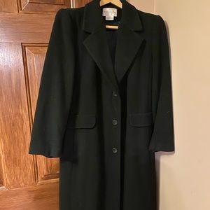 Worthington wool full length black dress coat size 10